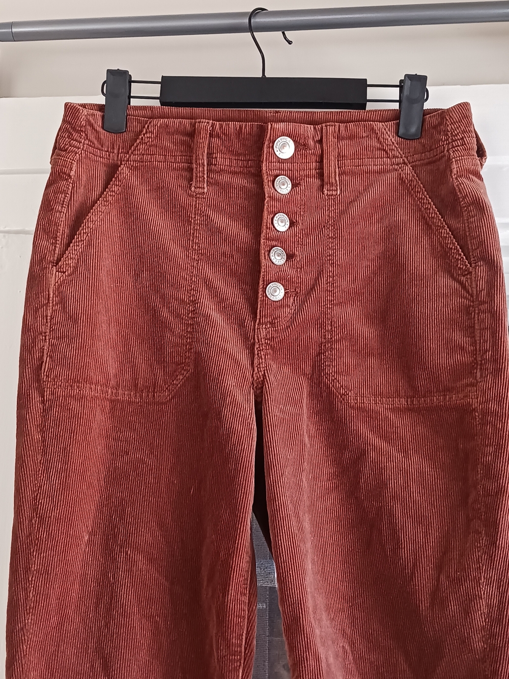 American Eagle Outfitters Rust Red Corduroy Button-Fly Pants